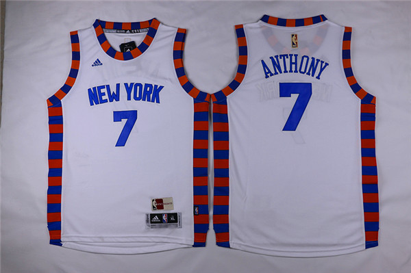 Adidas New York Knicks Youth #7 Anthony white NBA jerseys
